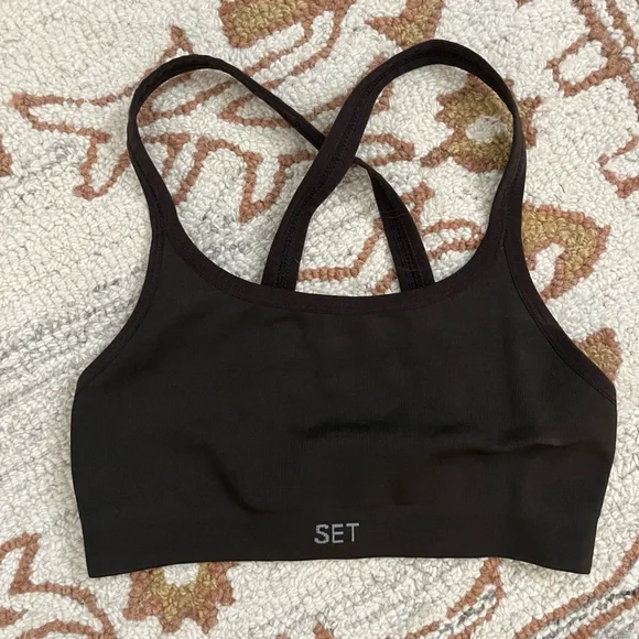 SET Active Dark Brown Leggings and Sports Bra - Picture 2 of 5